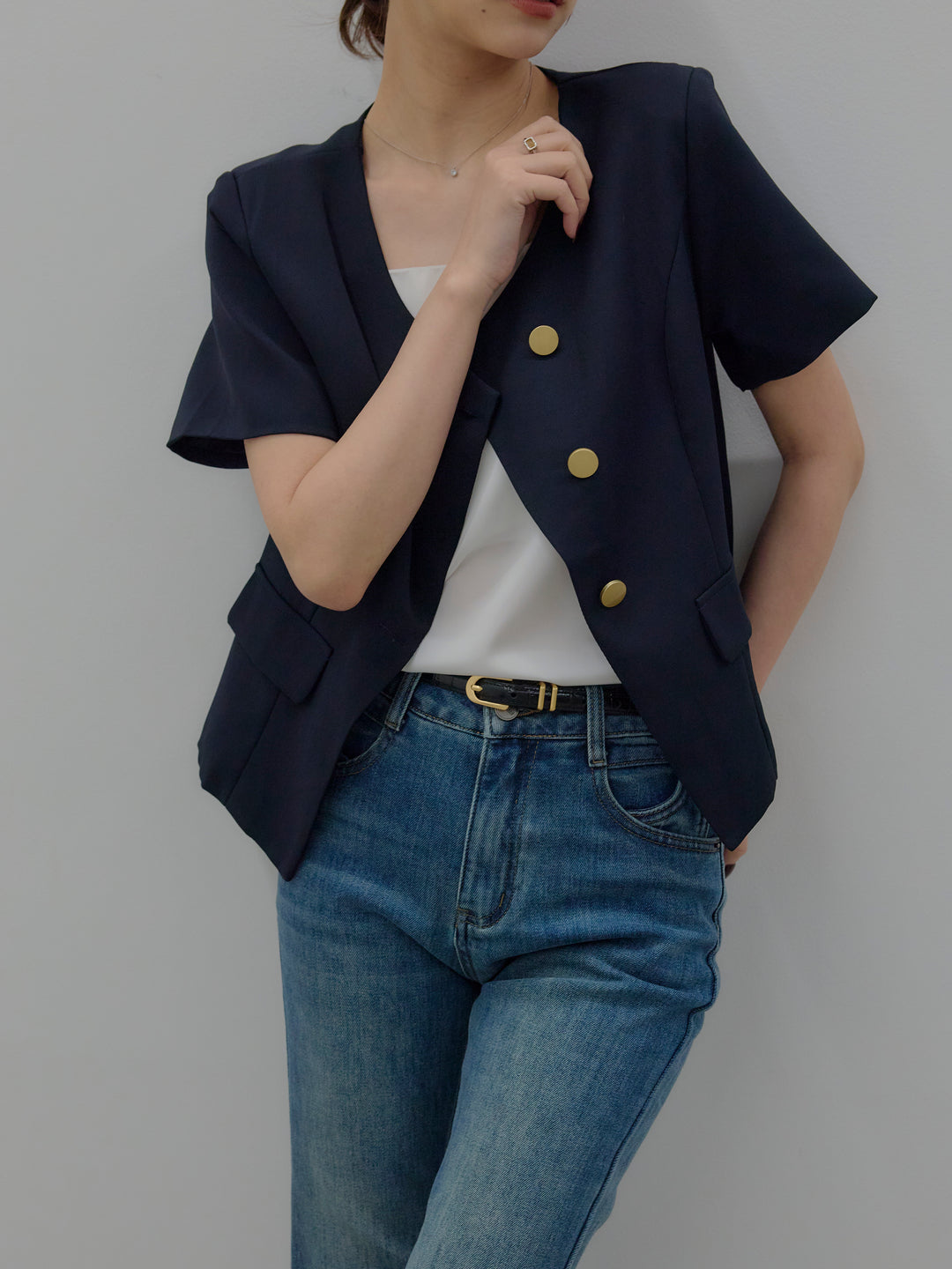 美ラインストレッチフレアデニム