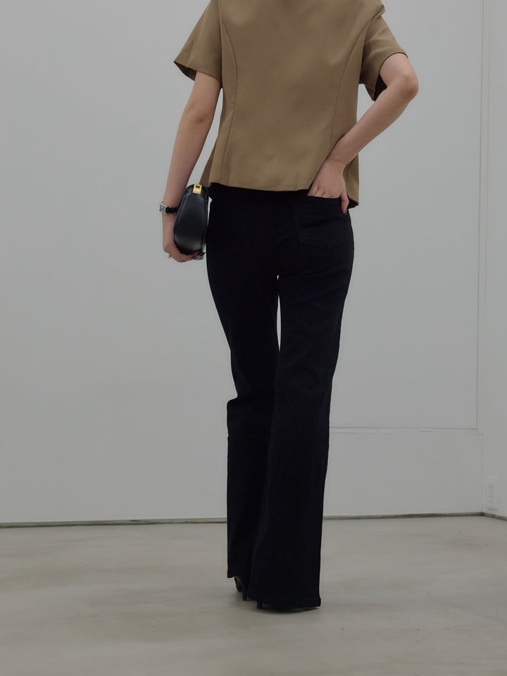 美ラインストレッチフレアデニム