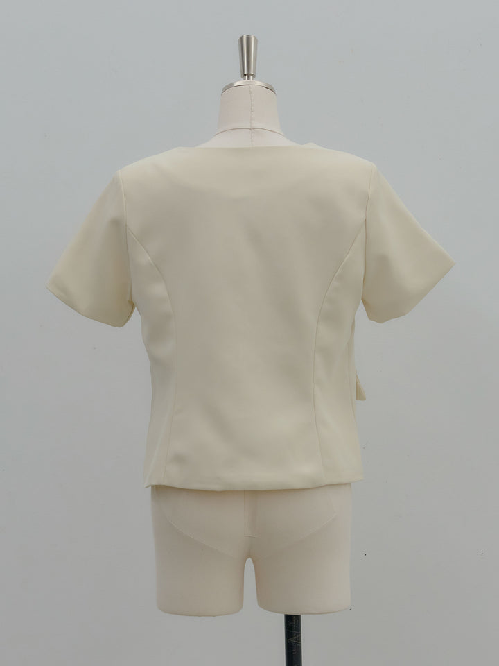 ゴールドボタンハーフスリーブジャケット