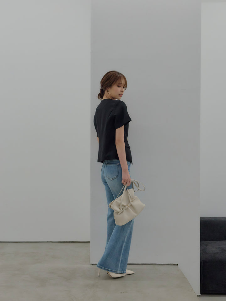 美ラインストレッチフレアデニム