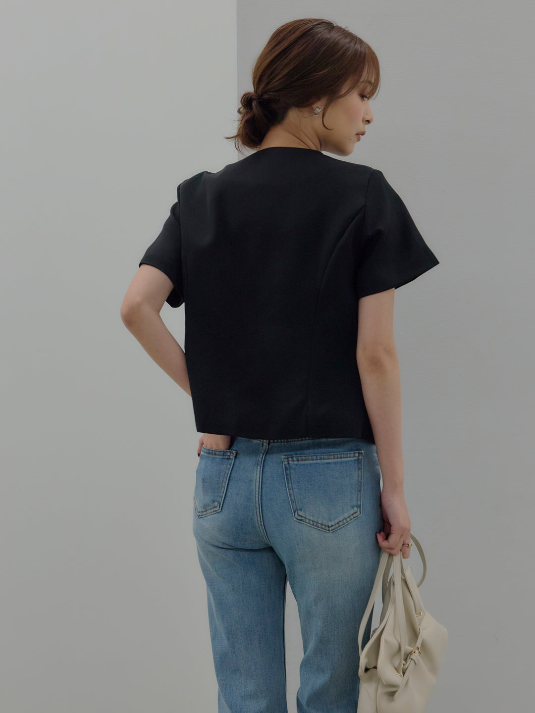 美ラインストレッチフレアデニム