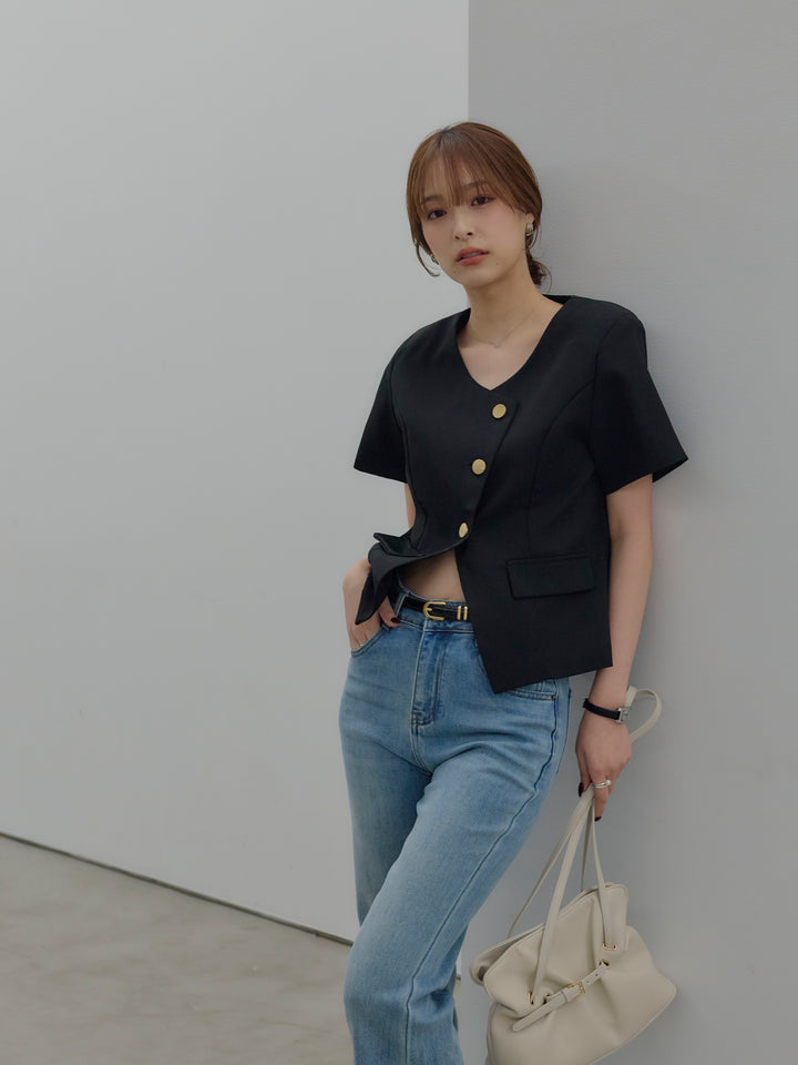 美ラインストレッチフレアデニム