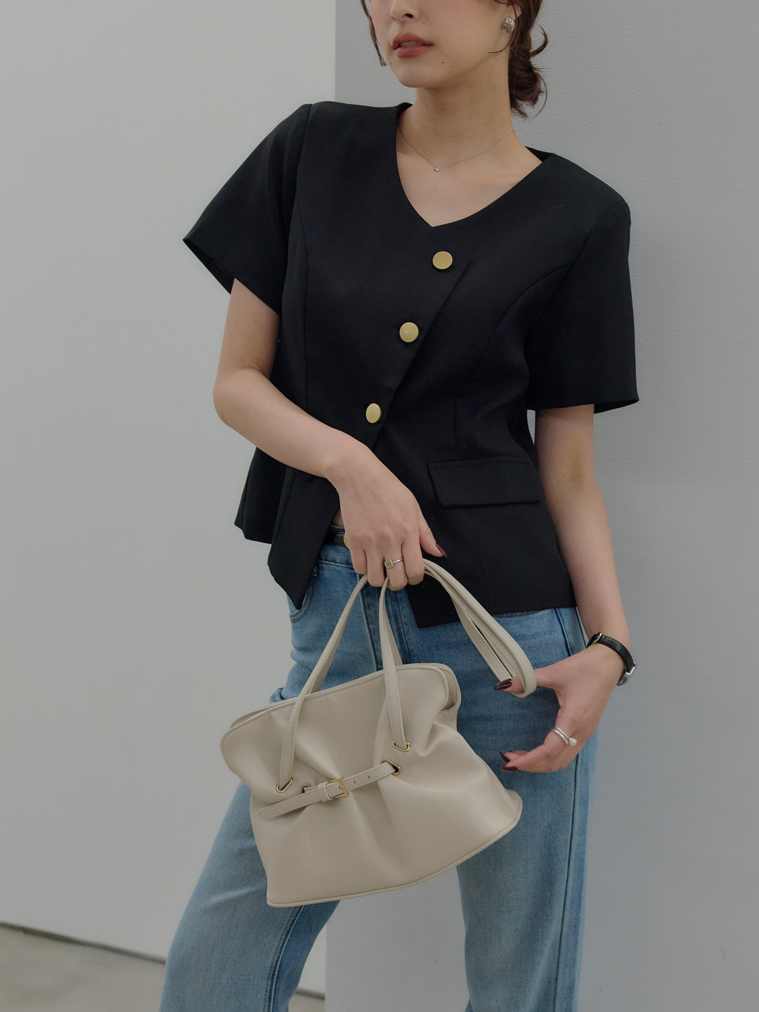 美ラインストレッチフレアデニム