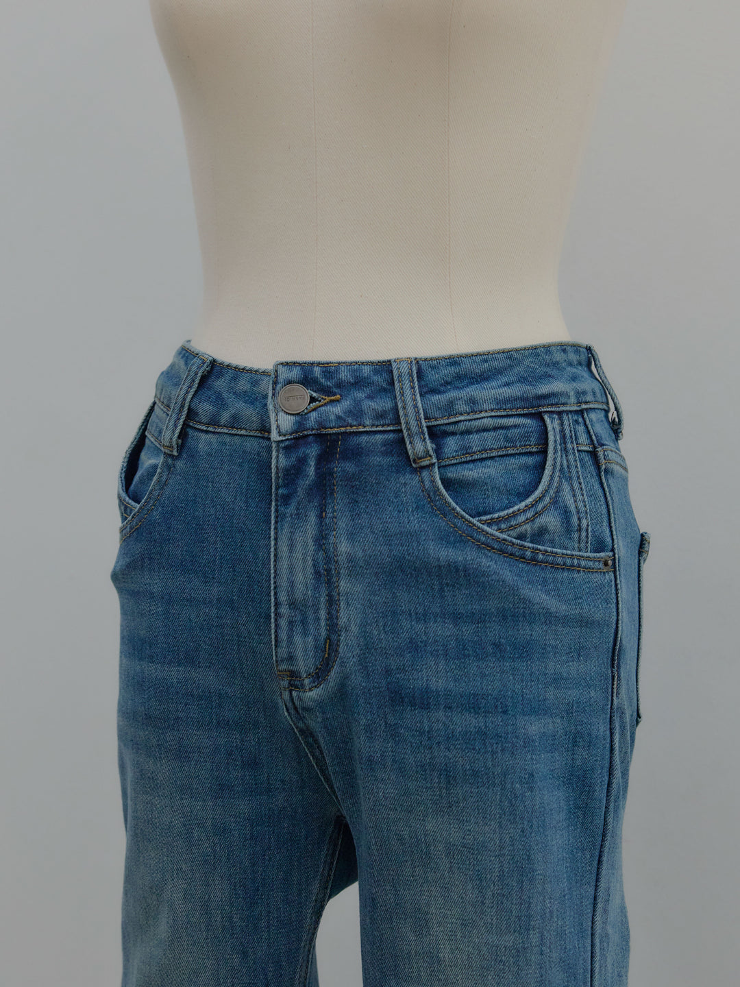 美ラインストレッチフレアデニム