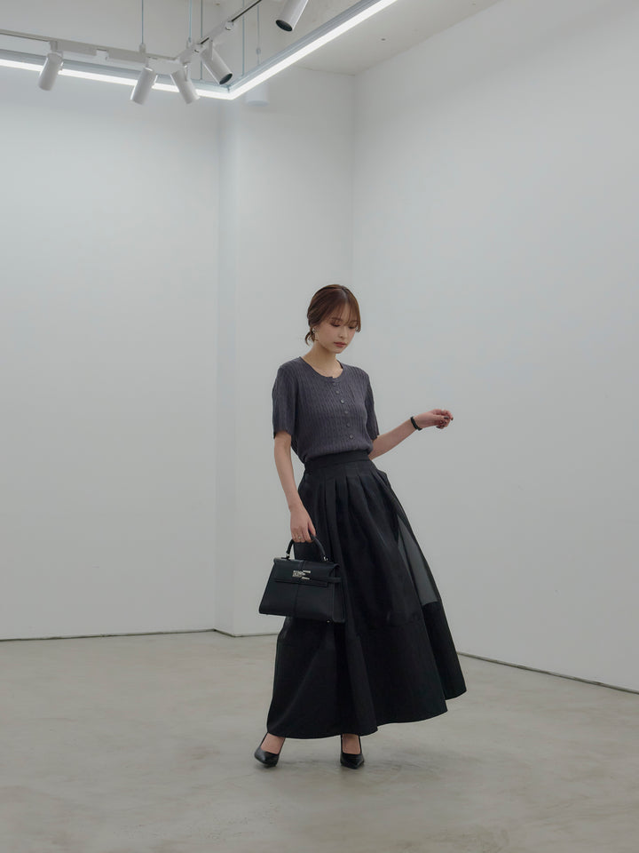 オーガンジー×タフタコクーンスカート