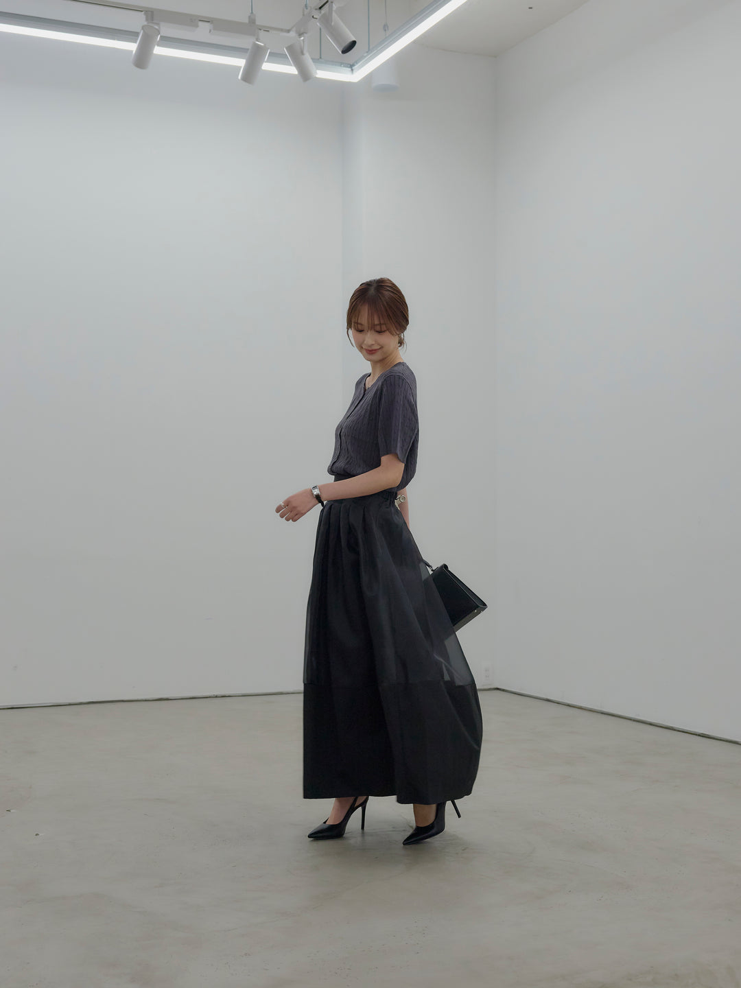 オーガンジー×タフタコクーンスカート