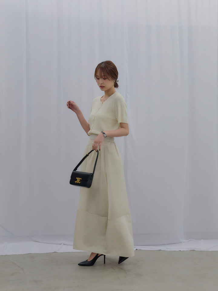 ケーブル編みハーフニットカーディガン