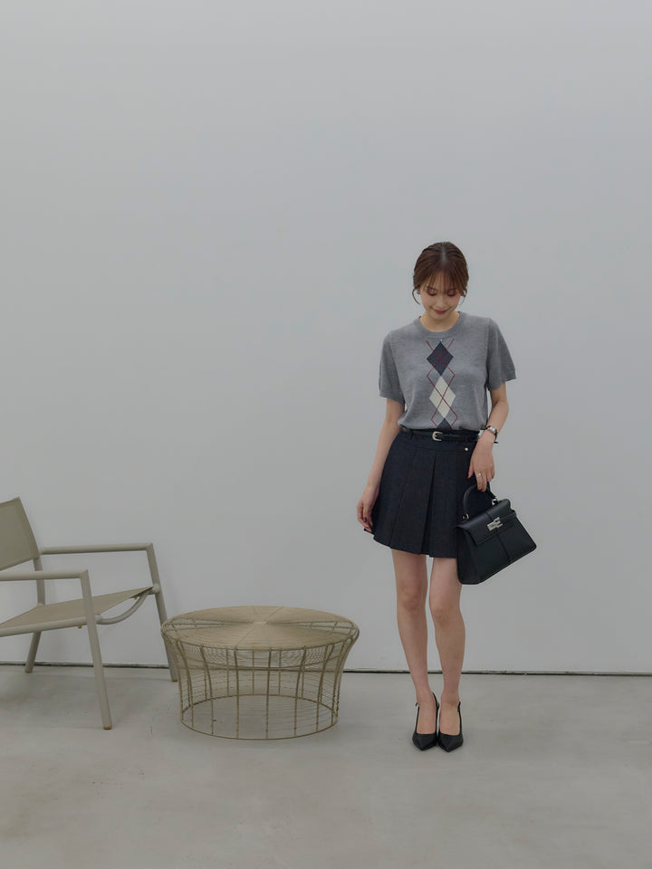 プリーツミニスカート(ベルト/インパン付き)