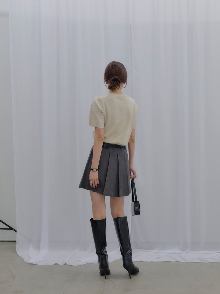 アーガイル柄ハーフニットトップス