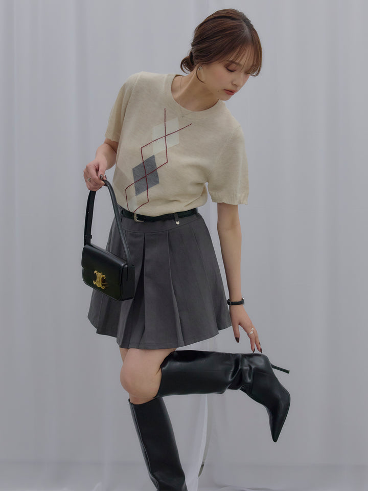 プリーツミニスカート(ベルト/インパン付き)