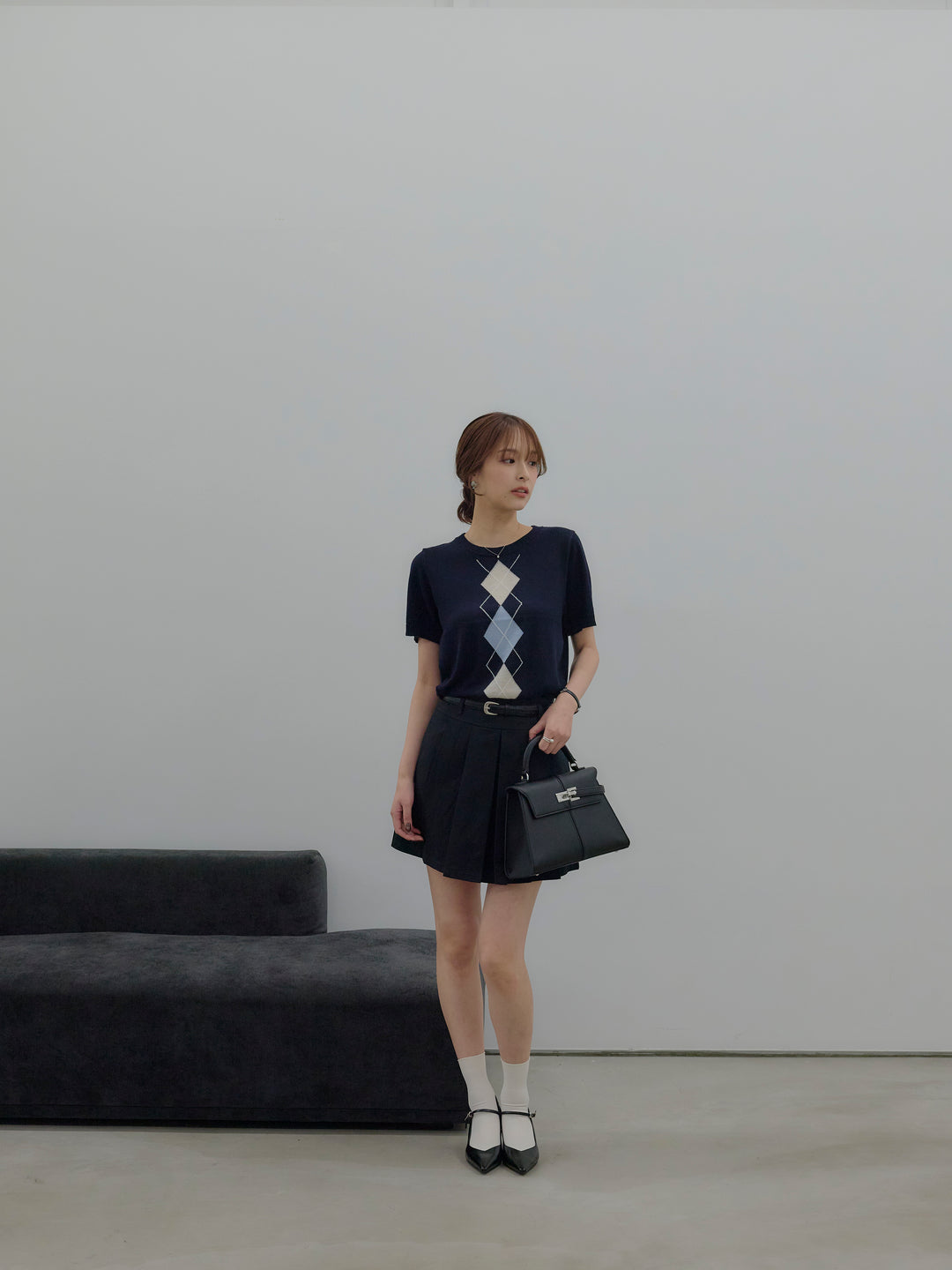 プリーツミニスカート(ベルト/インパン付き)