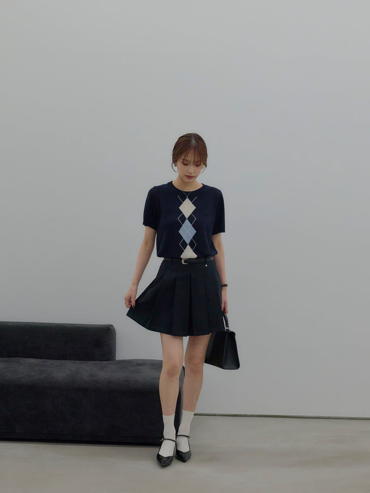 プリーツミニスカート(ベルト/インパン付き)