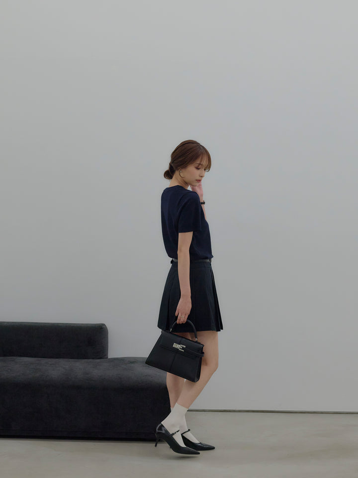 プリーツミニスカート(ベルト/インパン付き)