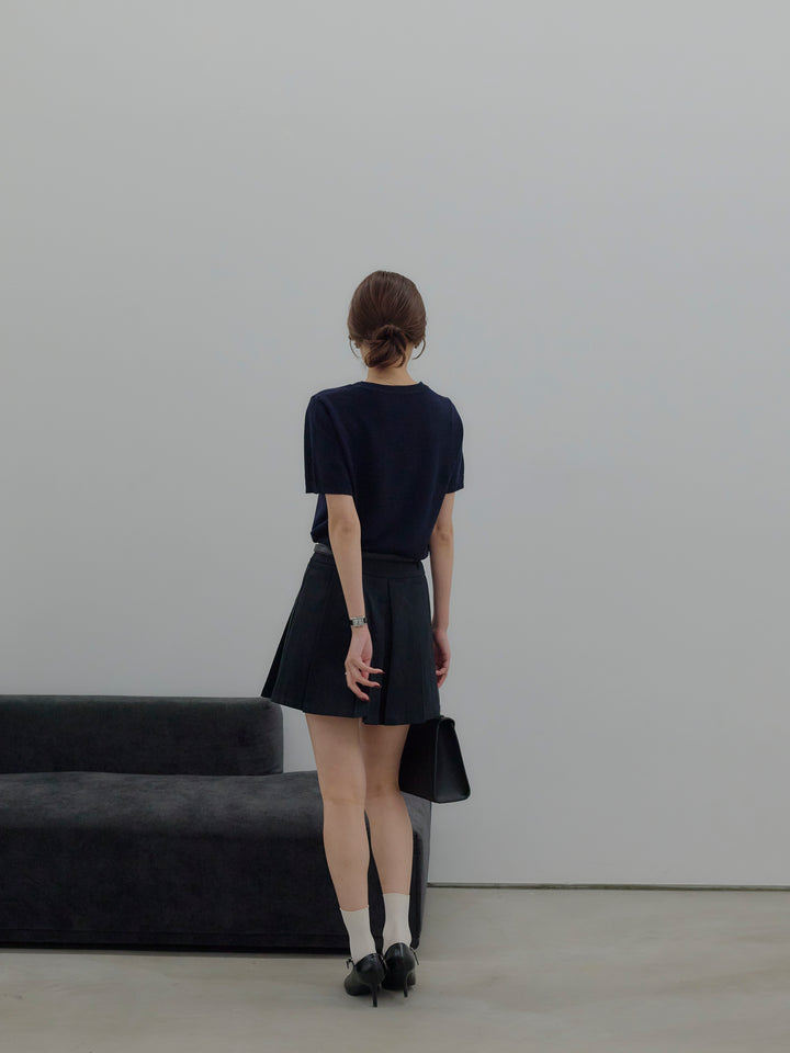 プリーツミニスカート(ベルト/インパン付き)