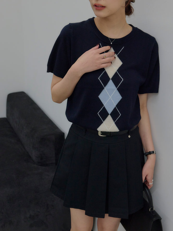 プリーツミニスカート(ベルト/インパン付き)