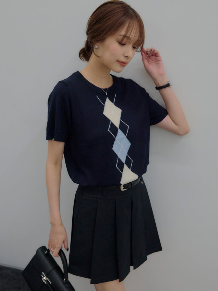 プリーツミニスカート(ベルト/インパン付き)