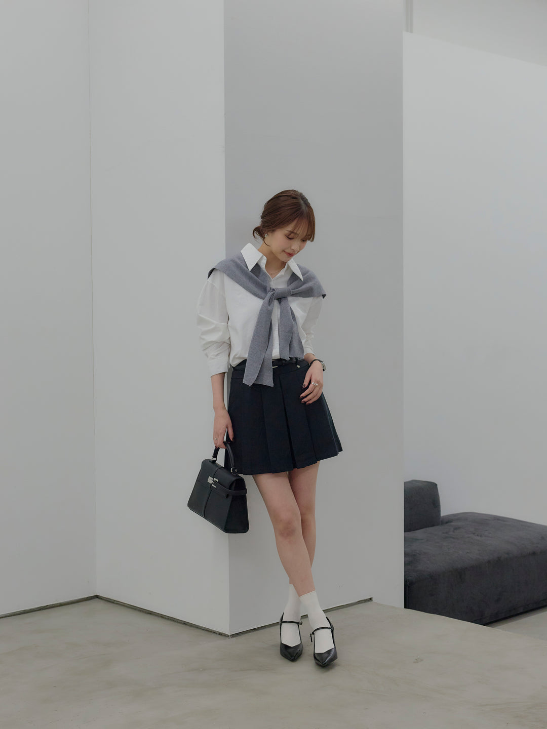 プリーツミニスカート(ベルト/インパン付き)