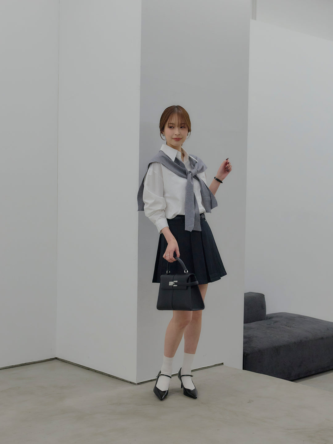 プリーツミニスカート(ベルト/インパン付き)