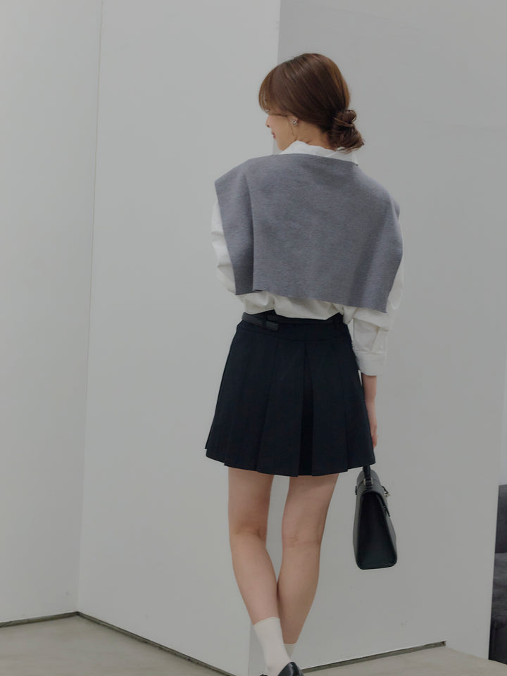 プリーツミニスカート(ベルト/インパン付き)