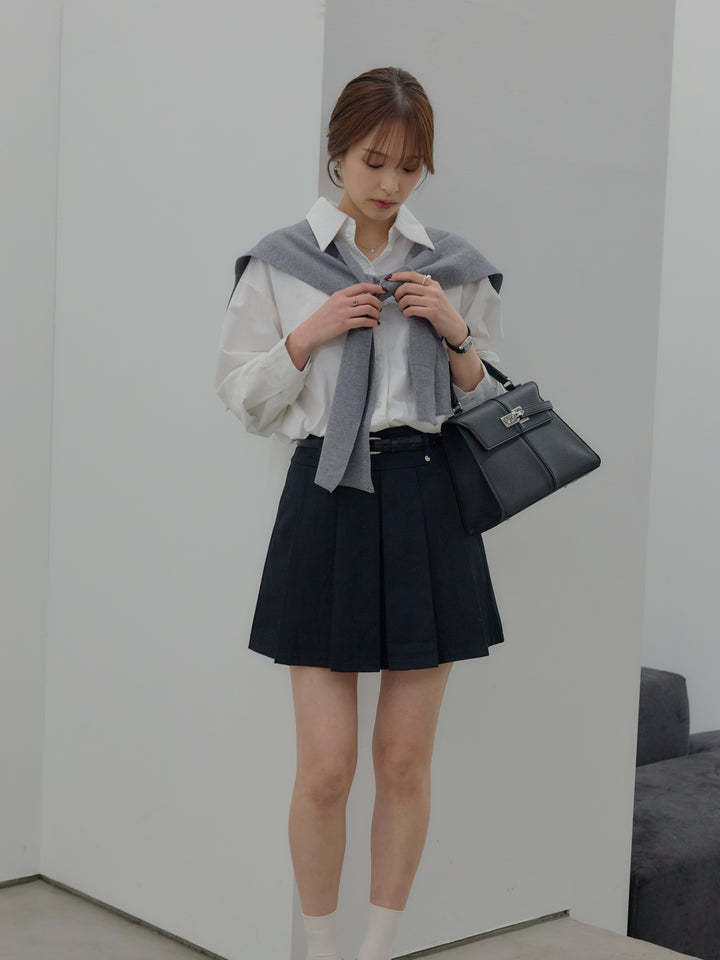 プリーツミニスカート(ベルト/インパン付き)