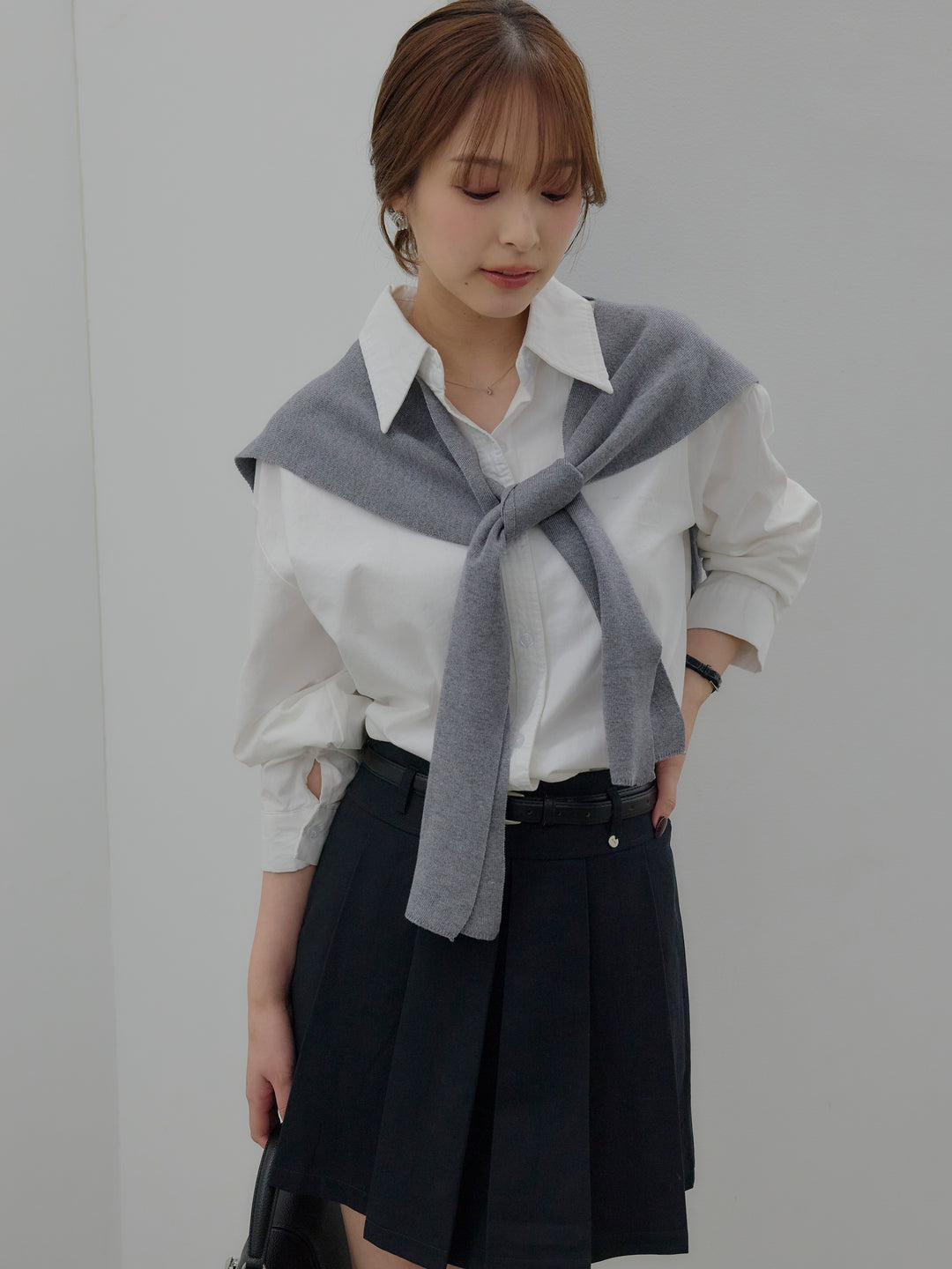 プリーツミニスカート(ベルト/インパン付き)