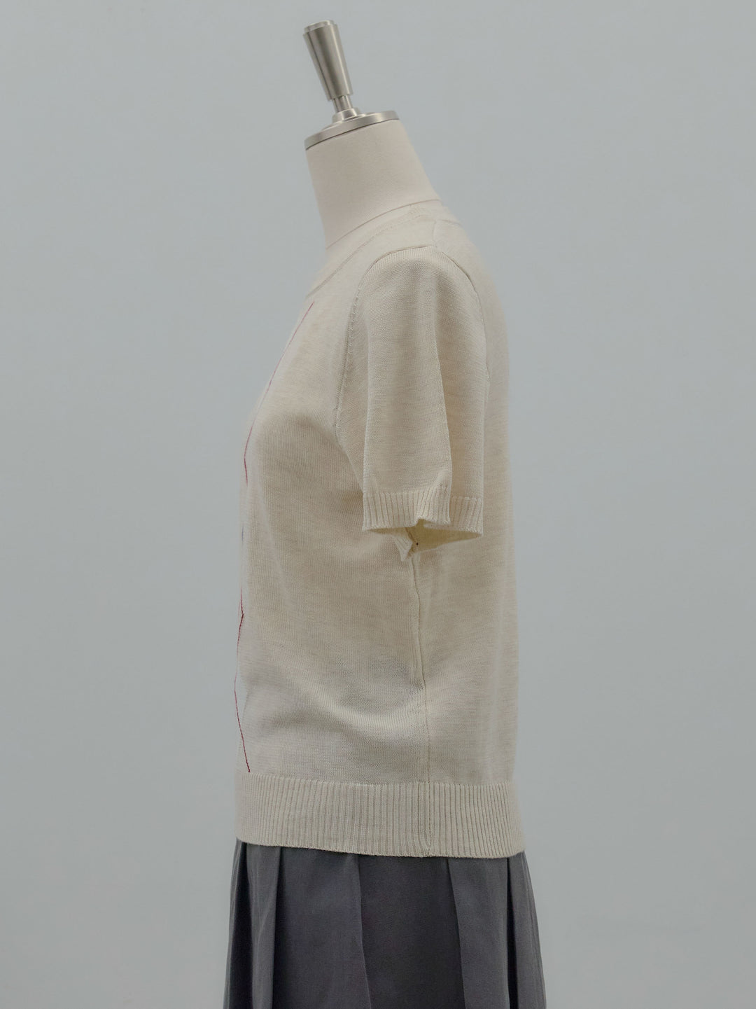 アーガイル柄ハーフニットトップス