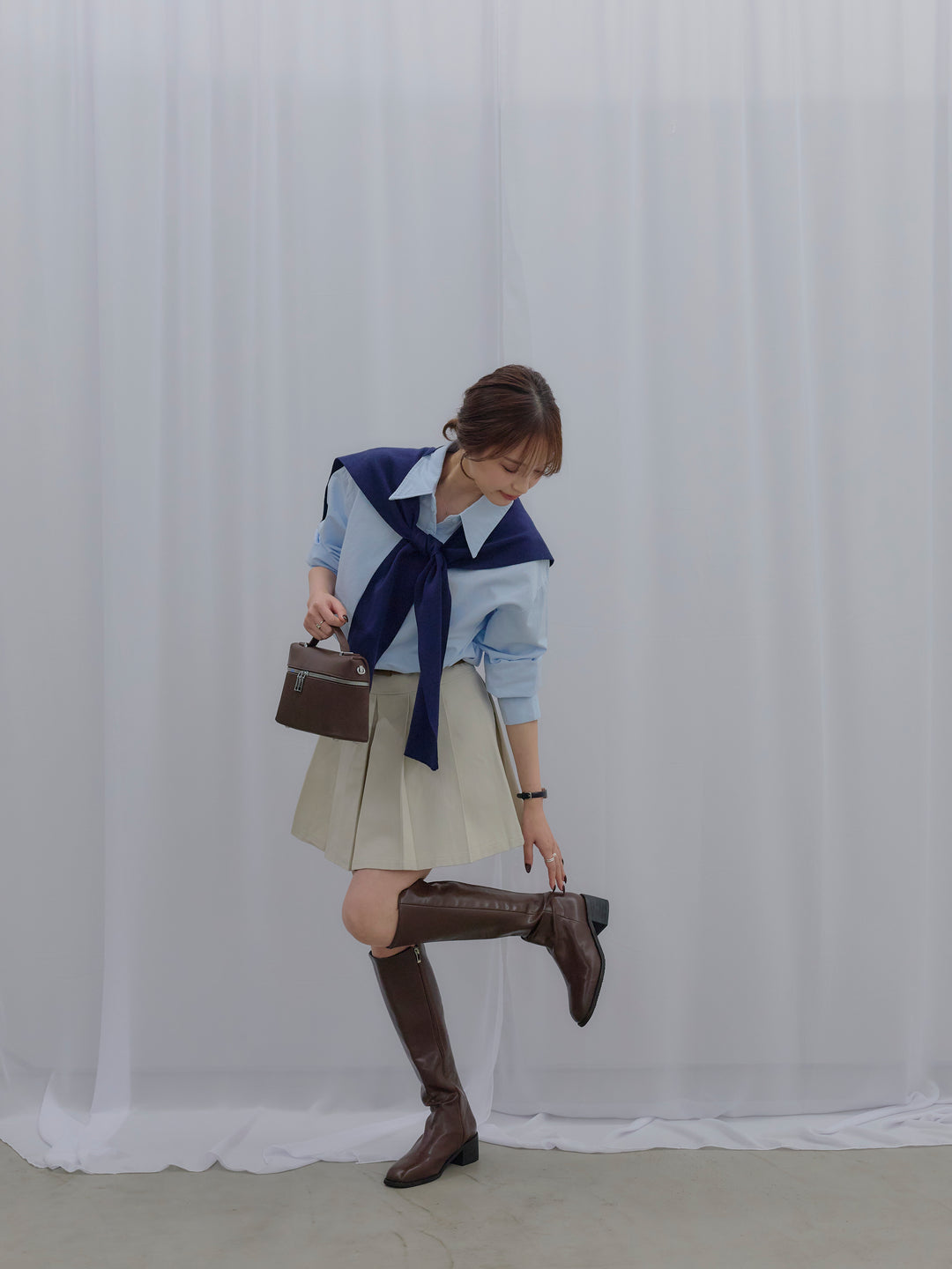 プリーツミニスカート(ベルト/インパン付き)