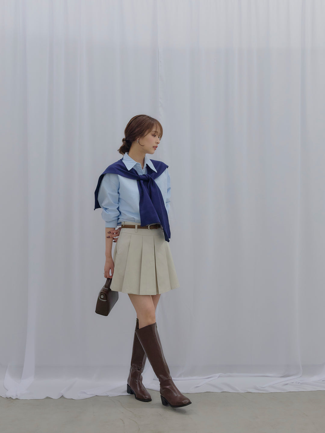 プリーツミニスカート(ベルト/インパン付き)