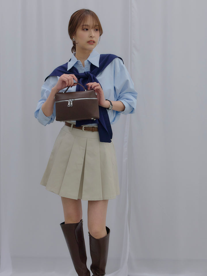 プリーツミニスカート(ベルト/インパン付き)