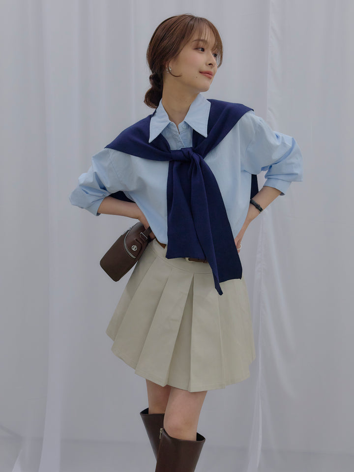 プリーツミニスカート(ベルト/インパン付き)