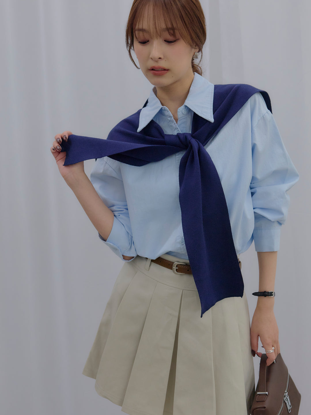 プリーツミニスカート(ベルト/インパン付き)