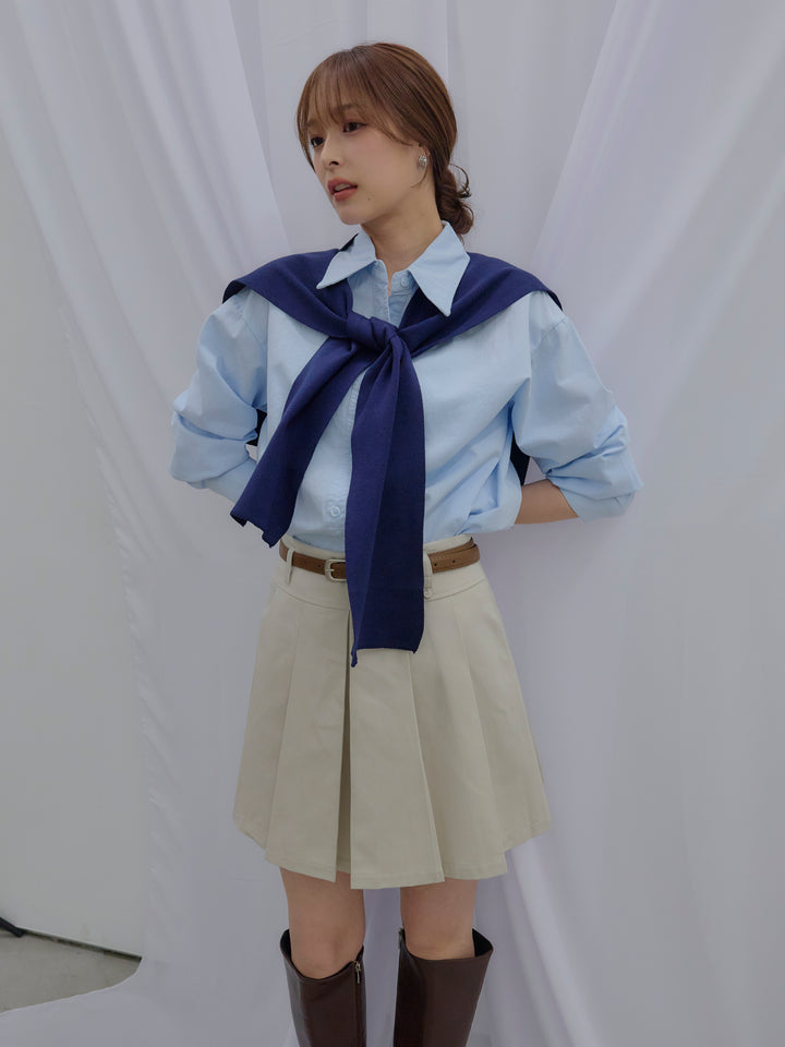 プリーツミニスカート(ベルト/インパン付き)