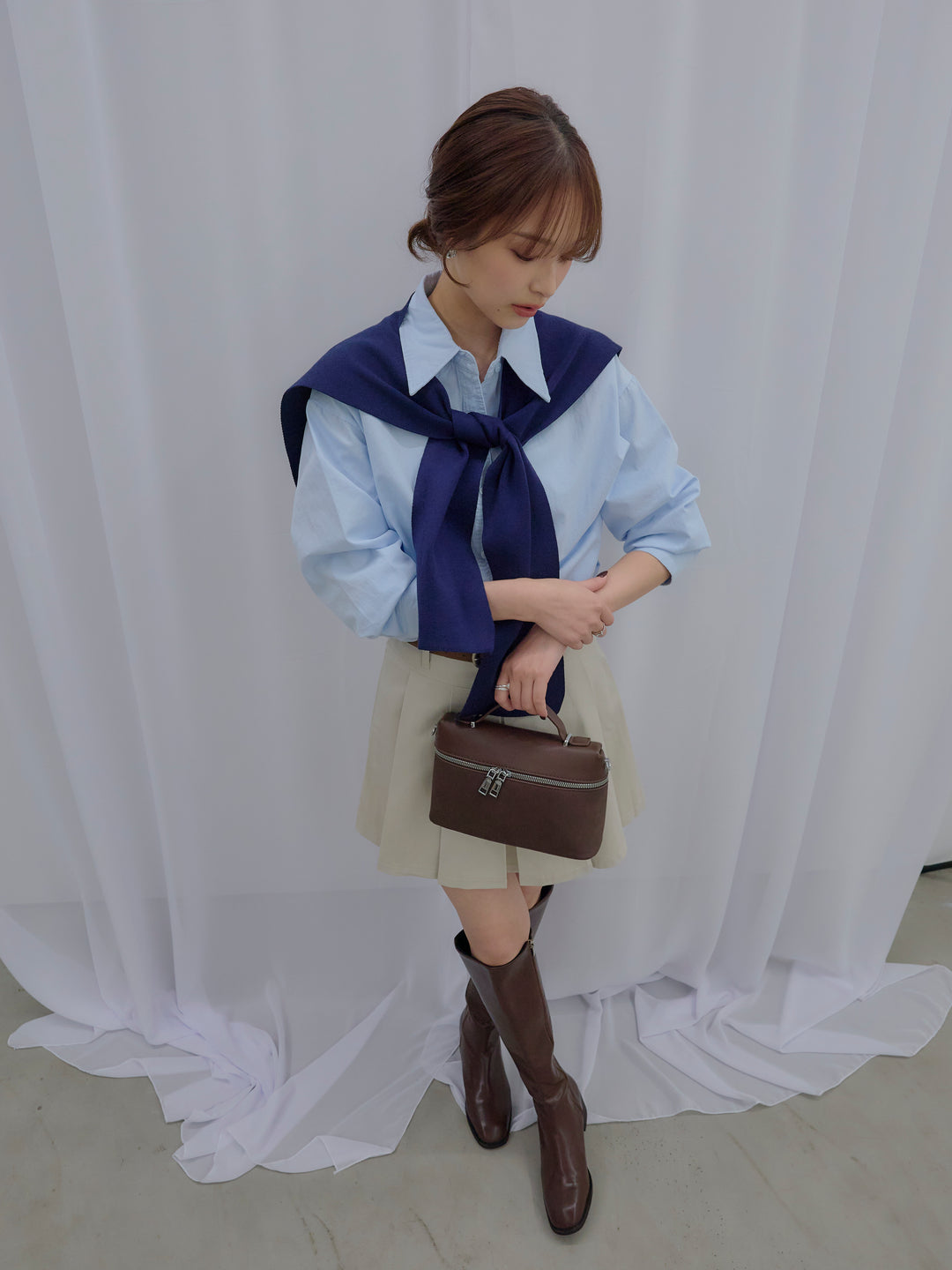 プリーツミニスカート(ベルト/インパン付き)