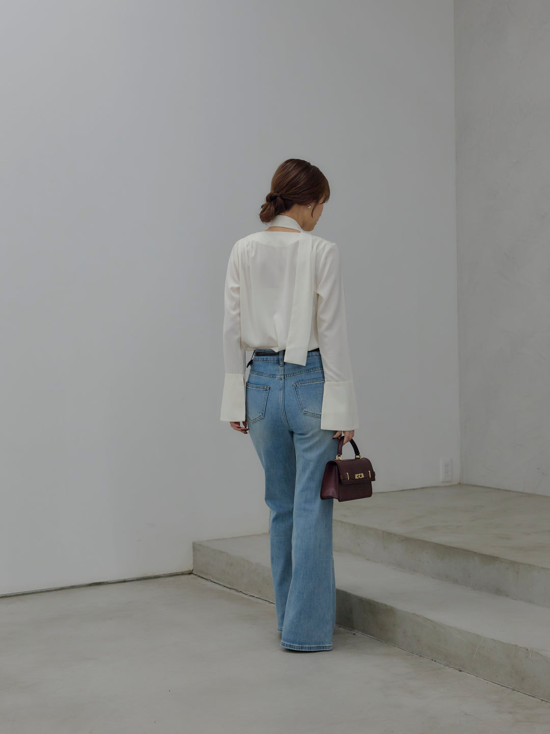 美ラインストレッチフレアデニム