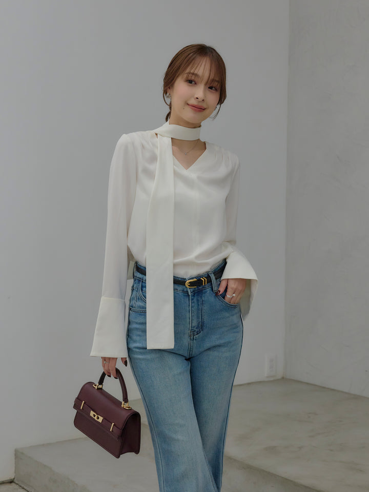 美ラインストレッチフレアデニム