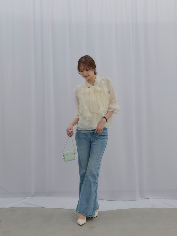 ボウタイフリルアソートブラウス