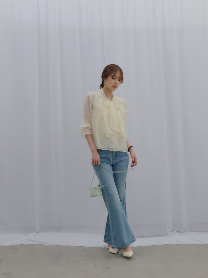 ボウタイフリルアソートブラウス