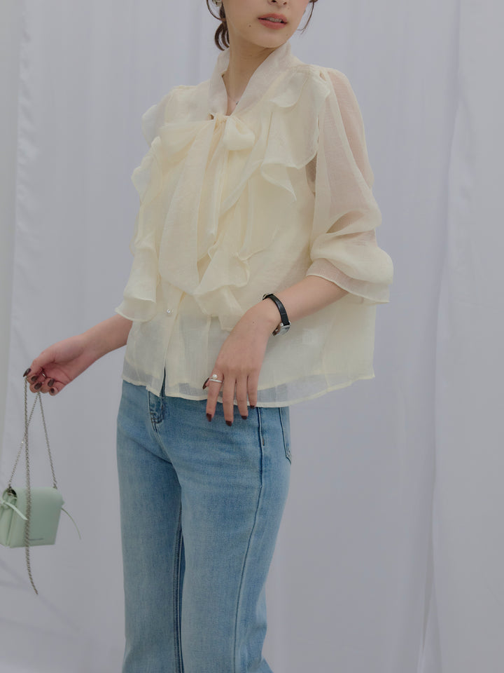ボウタイフリルアソートブラウス