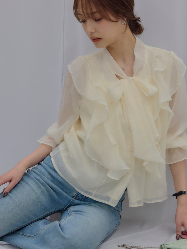 ボウタイフリルアソートブラウス