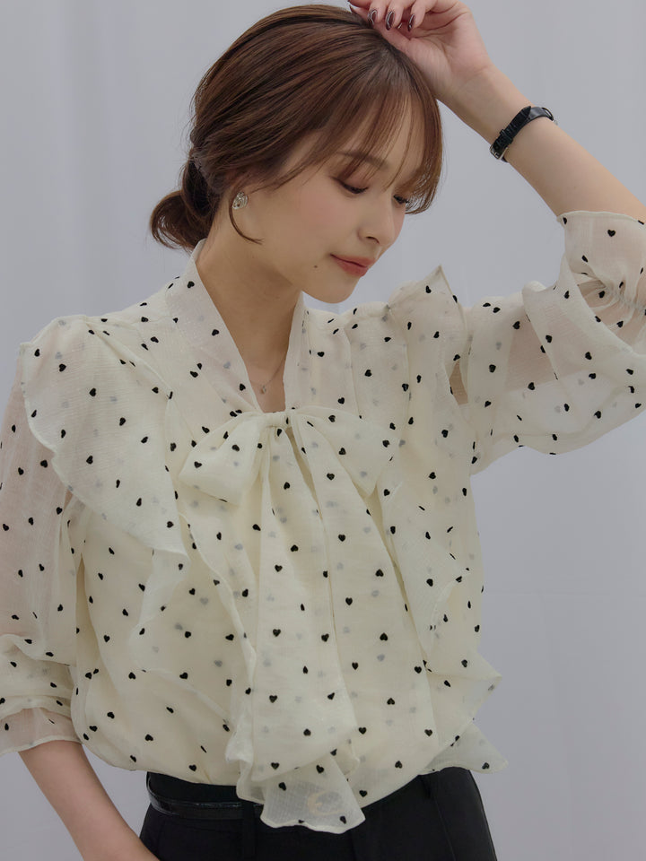 【SET】ボウタイフリルアソートブラウス+【Essential】Authentic straight pants(2set)