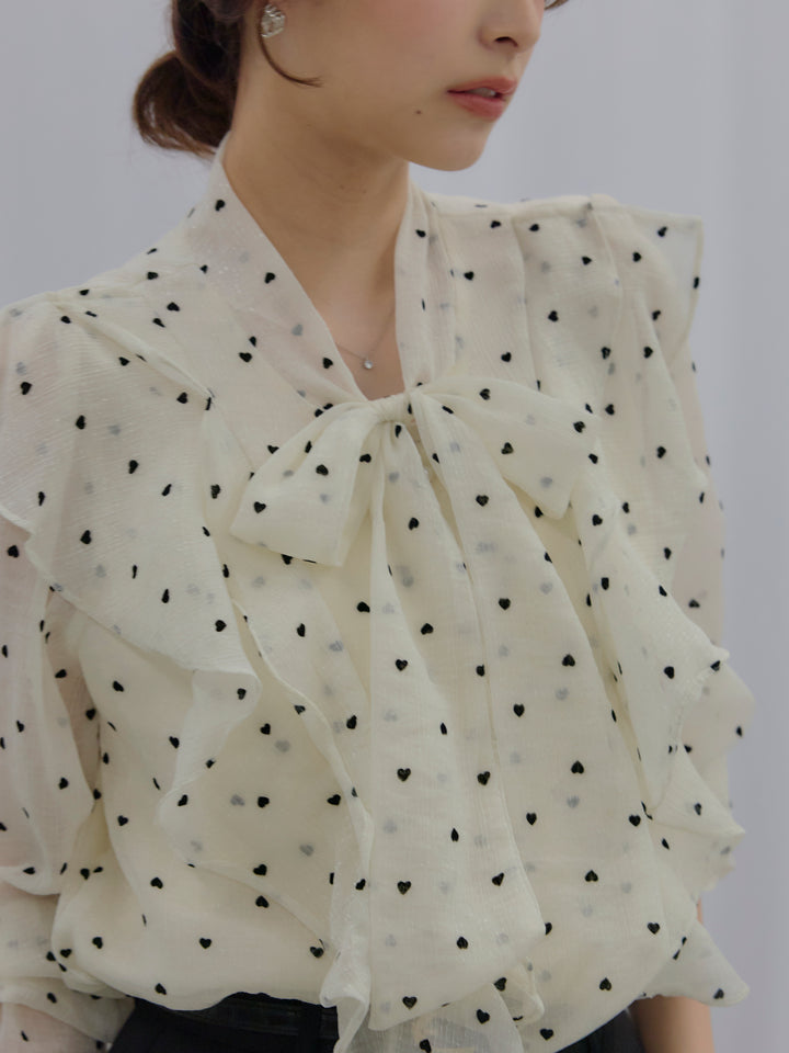 【SET】ボウタイフリルアソートブラウス+【Essential】Authentic straight pants(2set)