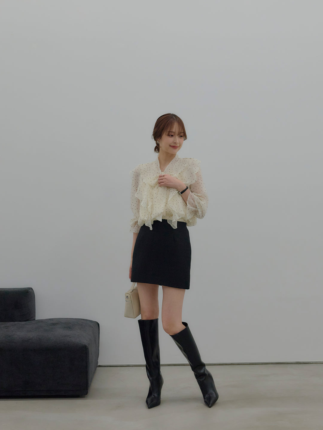 ボウタイフリルアソートブラウス