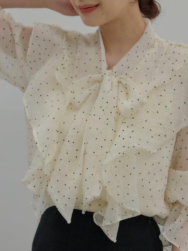 ボウタイフリルアソートブラウス