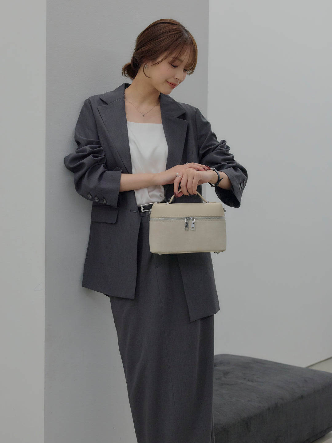 【SET】【Essential】Authentic jacket+【Essential】Authentic pencil skrt(2set)