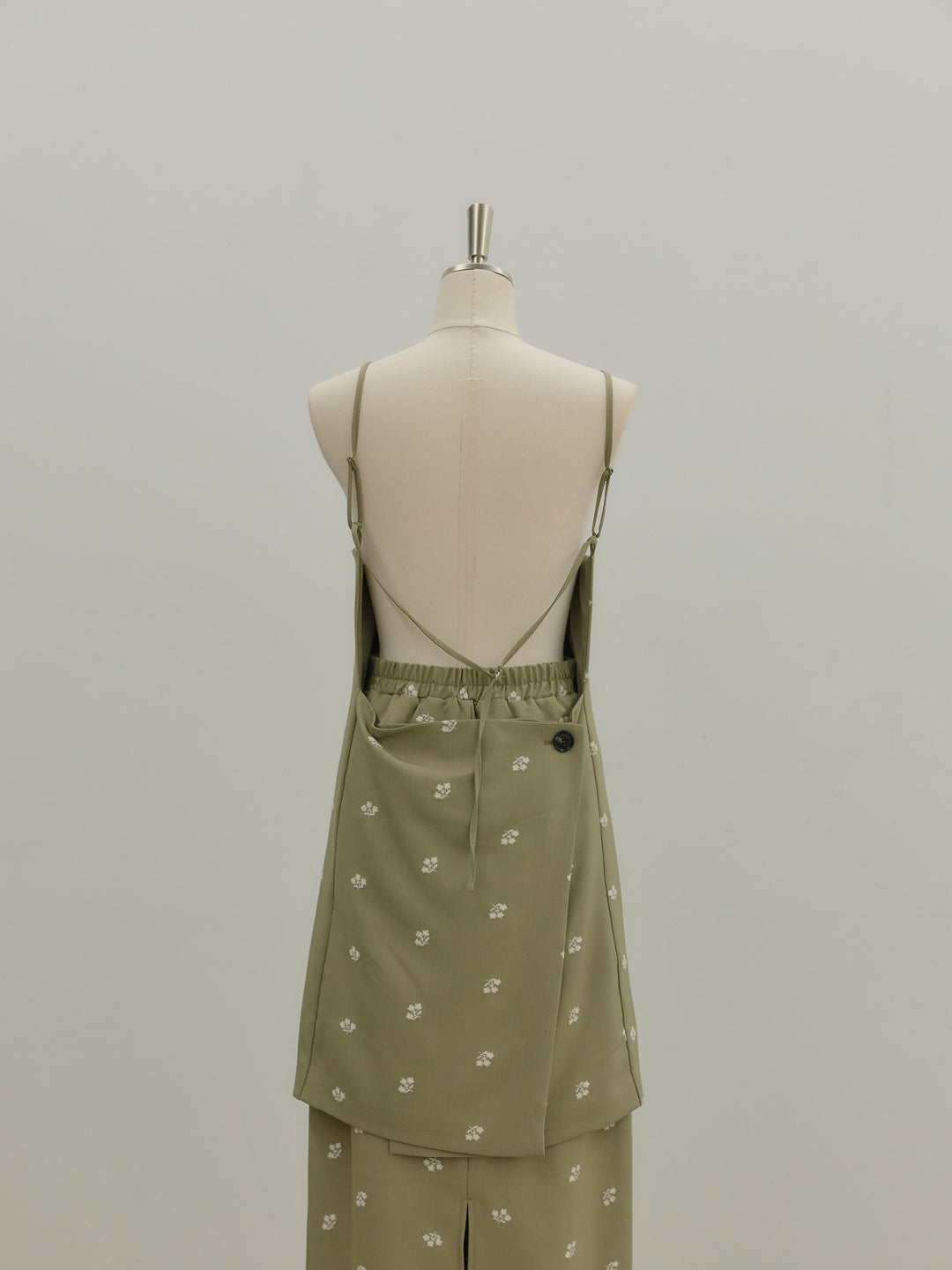 フラワー刺繍バックオープンチュニックキャミソール