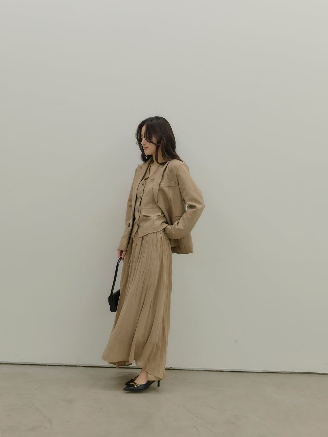 ジャケット&ベスト&プリーツスカート3 PIECES SET UP