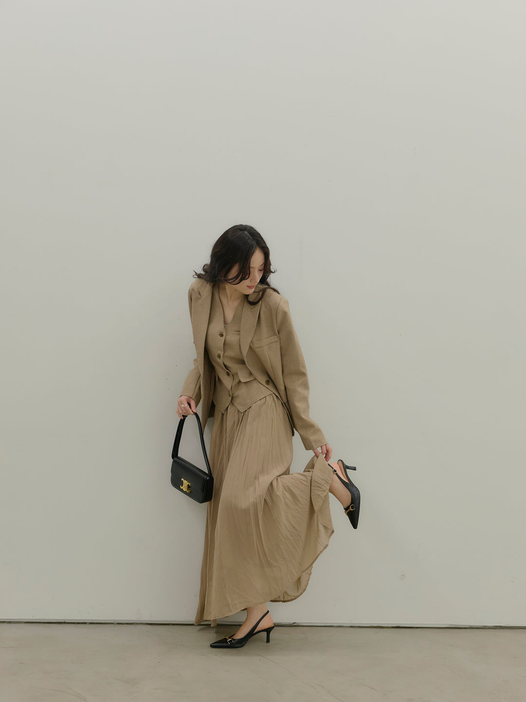 ジャケット&ベスト&プリーツスカート3 PIECES SET UP