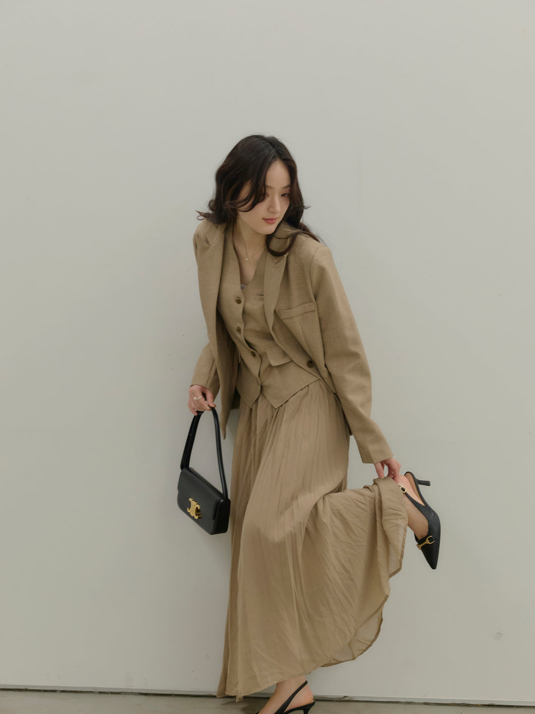 ジャケット&ベスト&プリーツスカート3 PIECES SET UP