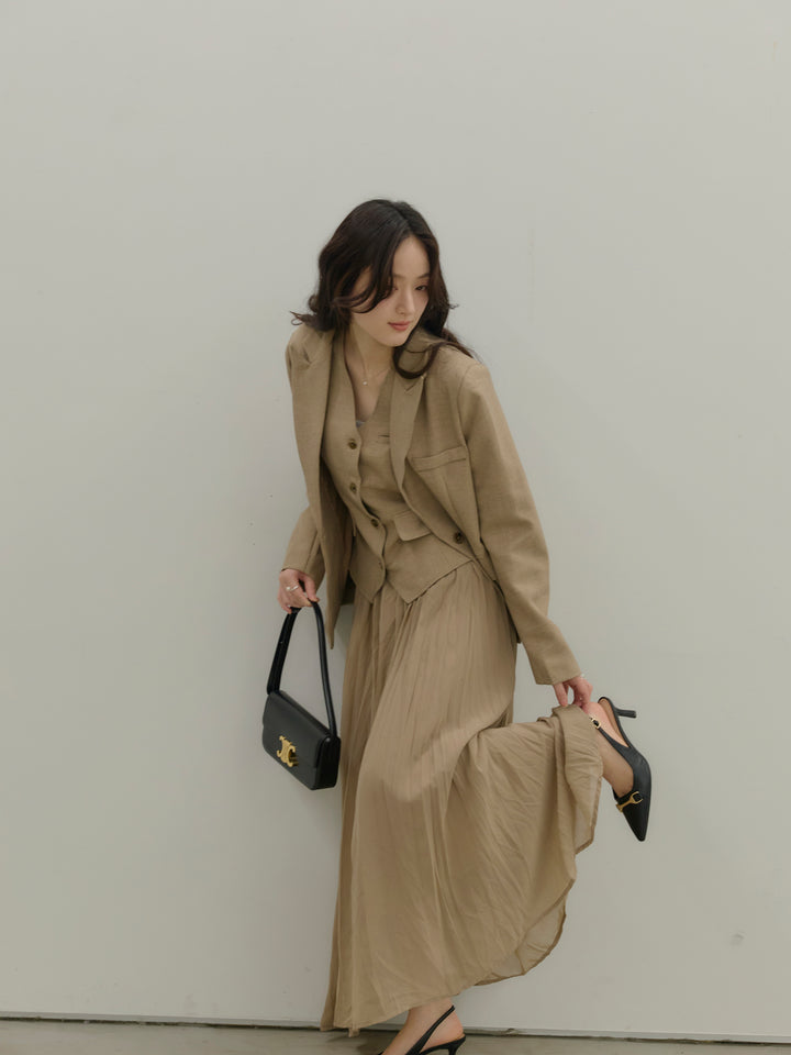 ジャケット&ベスト&プリーツスカート3 PIECES SET UP