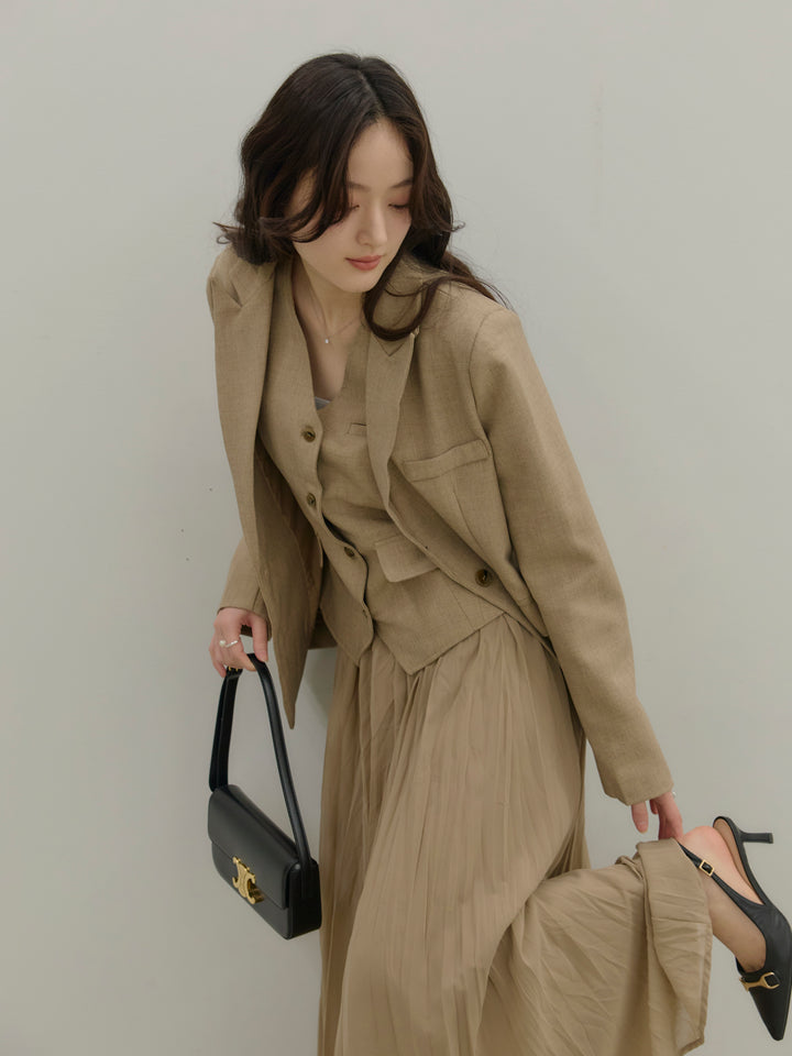 ジャケット&ベスト&プリーツスカート3 PIECES SET UP